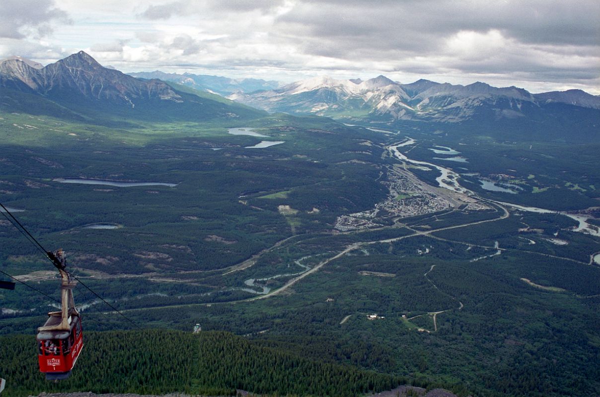 13 Jasper Tramway Cable Car With Jasper, Pyramid Mountain, Hawk Mountain, Mount Colin